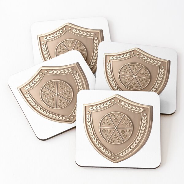 Item preview, Golden shield with pizza emblem and laurel wreath design designed and sold by Creative88Art.