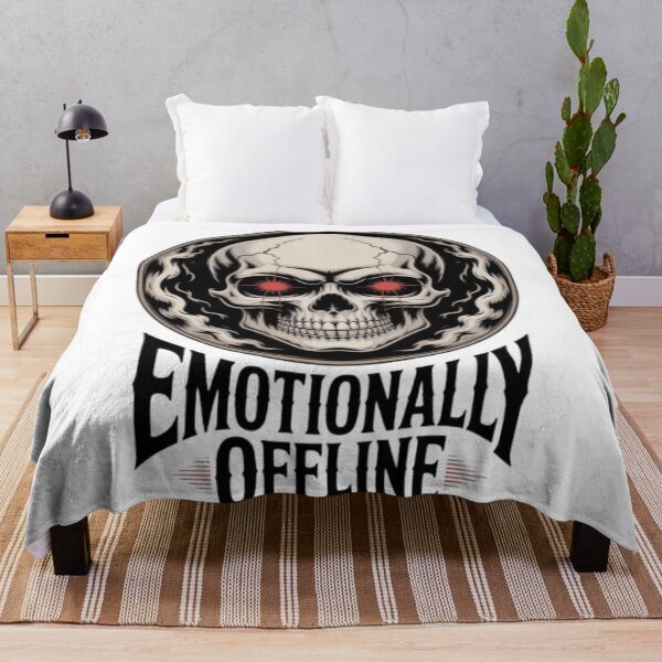 Item preview, Emotionally Offline Skull – Dark Gothic Attitude Graphic Tee Design designed and sold by NewUSShop.