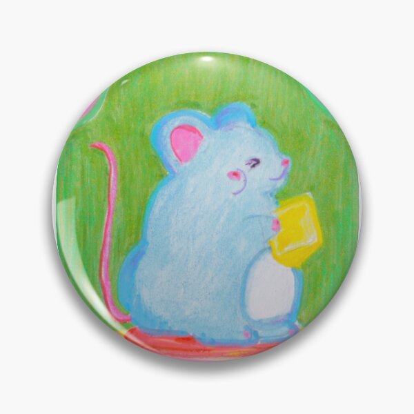Item preview, Hungry Mouse | Mouse Art | Cheese Painting | Green, Blue, Pink designed and sold by artmycatlikes.