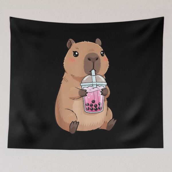 Item preview, Cute Capybara Kawaii Boba Tea Cartoon Kids Boys Girls designed and sold by Goleon12.