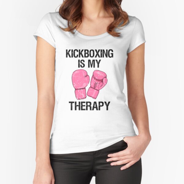 Item preview, Kickboxing is my Therapy Shirt womens Funny Boxing class t-shirt designed and sold by worksaheart.