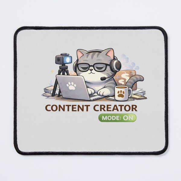 Item preview, Content Creator Hustle Mode Funny Creator Life Meme Cat designed and sold by Mindworx21.