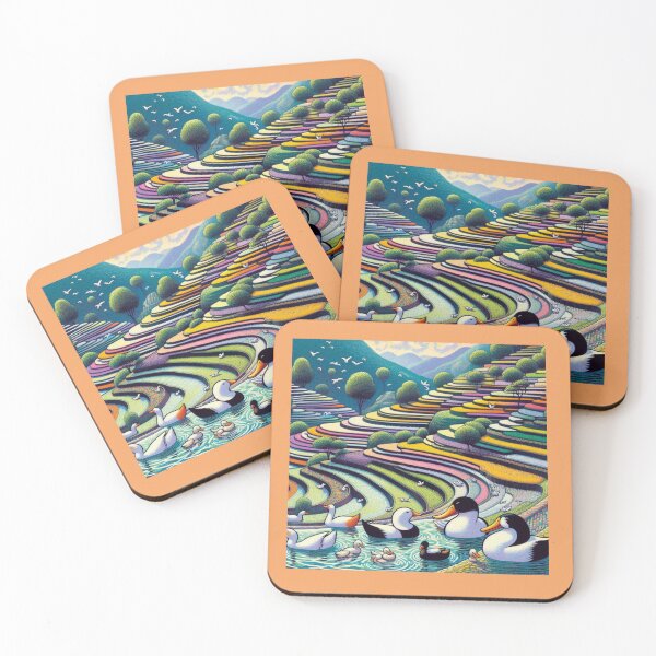 Item preview, Pastel Terraces: Serene Waterfowl Valley designed and sold by daweave77.