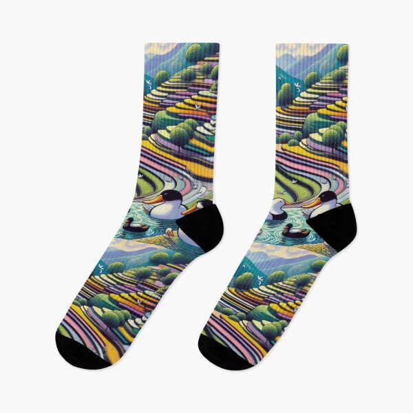 Item preview, Pastel Terraces: Serene Waterfowl Valley designed and sold by daweave77.