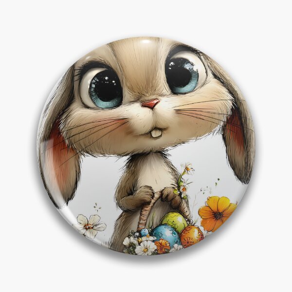 Artikelvorschau, Niedlicher Osterhase auf einer Blumenschaukel – Verspielte Frühlingsillustration eines Hasen mit Ostereiern entworfen und verkauft von NAMIBA.