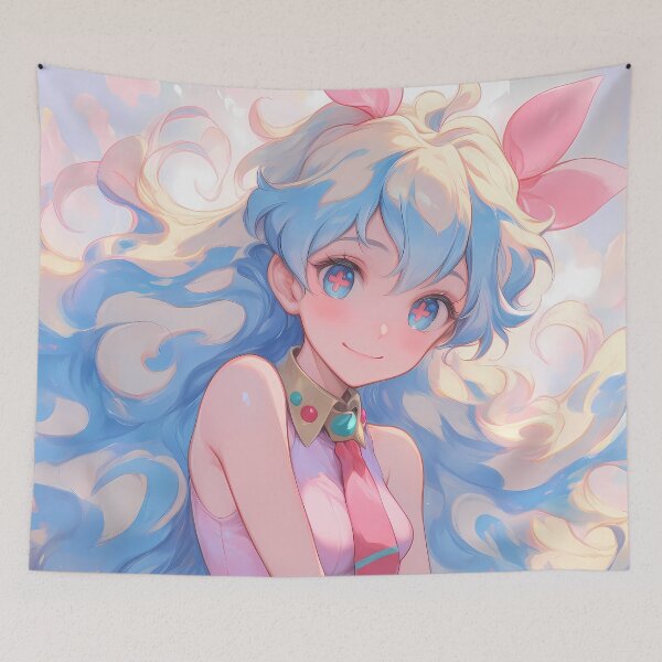 Item preview, Nia Teppelin Gurren Lagann Pastel Clouds Dreamy Smile designed and sold by PMartistStudio.