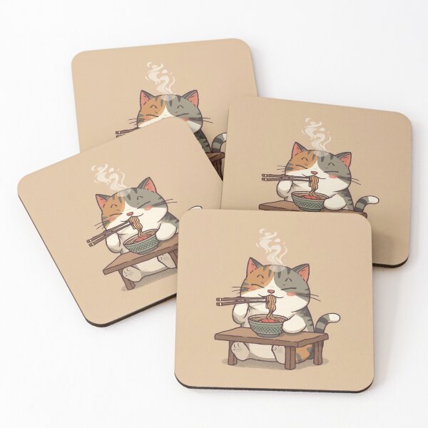 Item preview, Kawii Cat Eating Ramen designed and sold by JosueShop101.