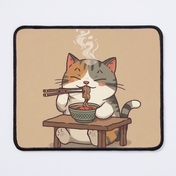 Item preview, Kawii Cat Eating Ramen designed and sold by JosueShop101.