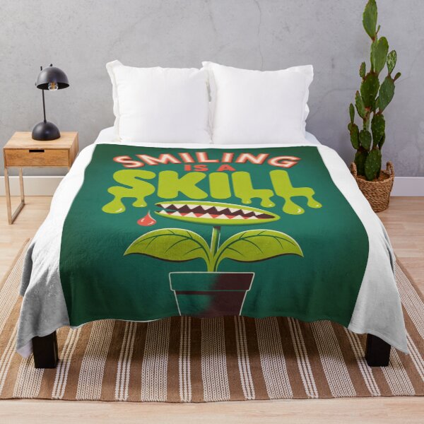 Item preview, Smiling Is a Skill – Retro Carnivorous Plant Dark Humor Graphic designed and sold by NewUSShop.