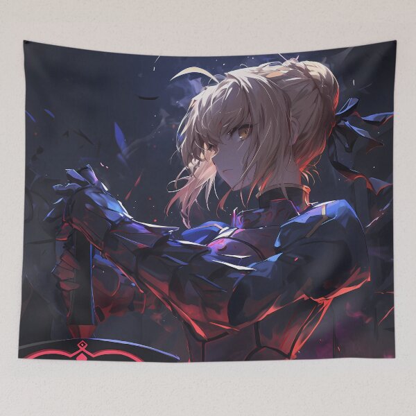 Item preview, Saber Alter Fate Stay Night Dark Knight Crimson Glow designed and sold by PMartistStudio.