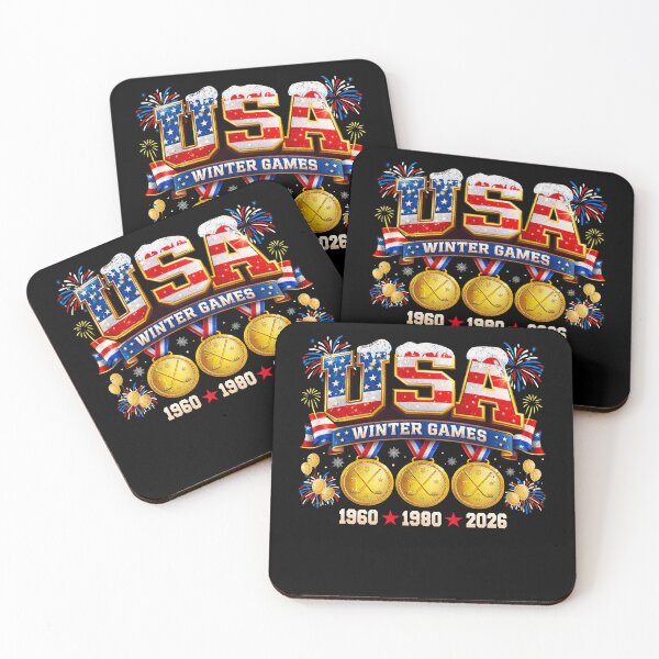 Item preview, USA Winter Games Hockey 1960 1980 2026 Patriotic Design designed and sold by Ortigzitoun.