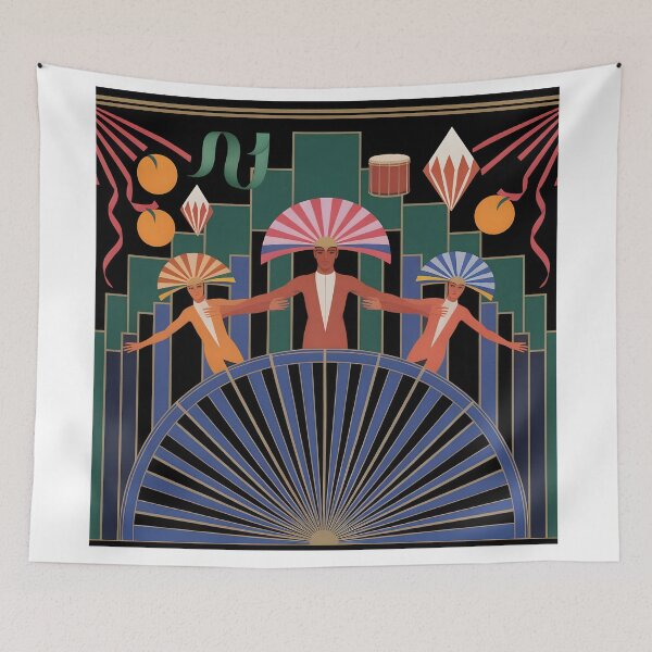 Item preview, Art Deco Carnival of Binche Belgian Festival Poster designed and sold by designscreators.