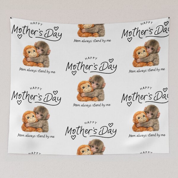 Item preview, Happy Mother's Day Mom Always Stand By Me Baby Monkey Punch designed and sold by RDGNR.