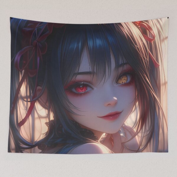 Item preview, Kurumi Tokisaki Date A Live Dark Aesthetic Heterochromia Ribbons designed and sold by PMartistStudio.