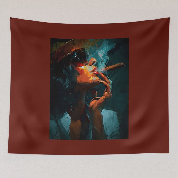 Item preview, Embrace Bold Urban Glamour with a Stylized Woman in Sunglasses and Dramatic Color Expression designed and sold by OlfactoART Studio.