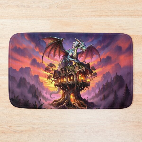 Item preview, Majestic Opal Dragon in Ancient Tree Dwelling Fantasy Art designed and sold by SandyMDesigns.