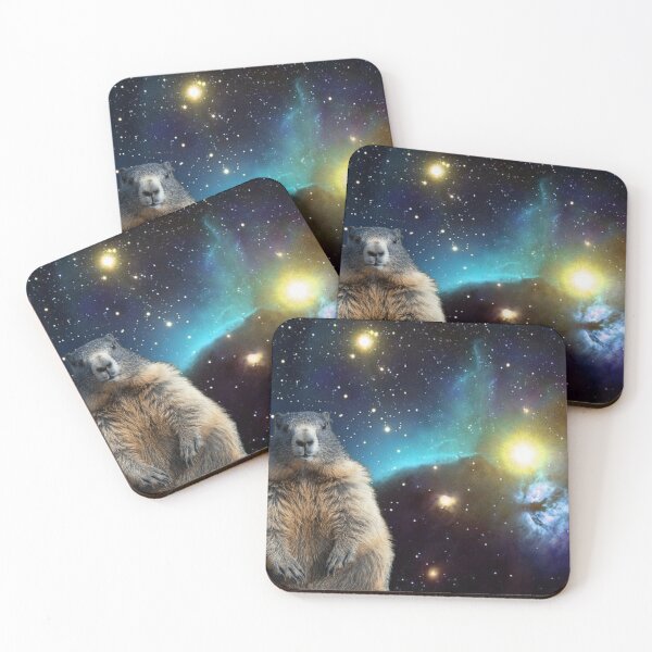 Item preview, Marmot Who Knows Too Much — Cosmic Galaxy Wildlife Meme designed and sold by AnotherMarmot.