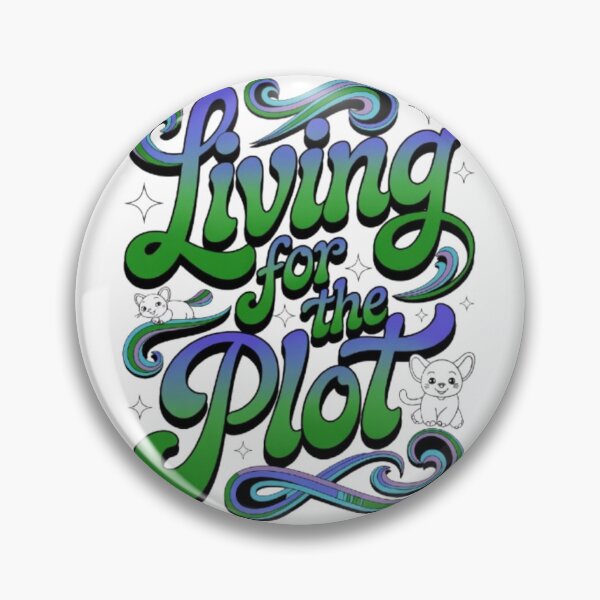 Item preview, Living for the Plot – Retro Swirl Typography Fun Graphic Tee designed and sold by NewUSShop.