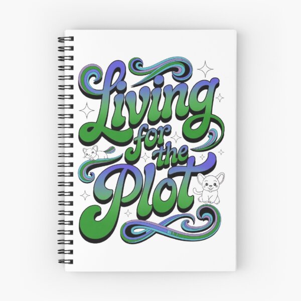 Item preview, Living for the Plot – Retro Swirl Typography Fun Graphic Tee designed and sold by NewUSShop.