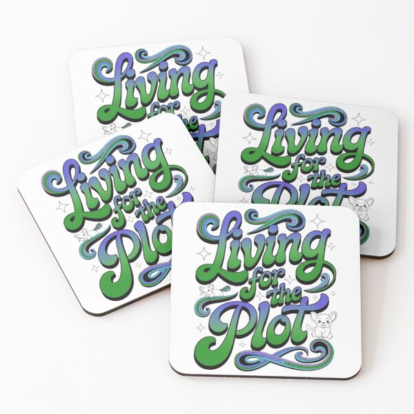 Item preview, Living for the Plot – Retro Swirl Typography Fun Graphic Tee designed and sold by NewUSShop.