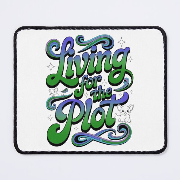 Item preview, Living for the Plot – Retro Swirl Typography Fun Graphic Tee designed and sold by NewUSShop.