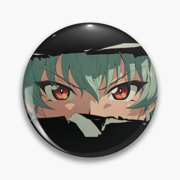 Item preview, Anchovy Girls Und Panzer Red Eyes Teal Hair Peeker Torn Paper Close Up designed and sold by PMartistStudio.