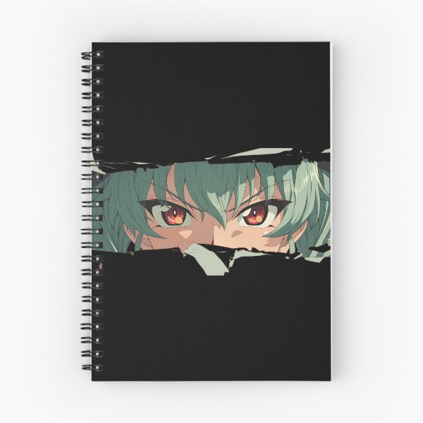 Item preview, Anchovy Girls Und Panzer Red Eyes Teal Hair Peeker Torn Paper Close Up designed and sold by PMartistStudio.