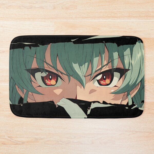 Item preview, Anchovy Girls Und Panzer Red Eyes Teal Hair Peeker Torn Paper Close Up designed and sold by PMartistStudio.