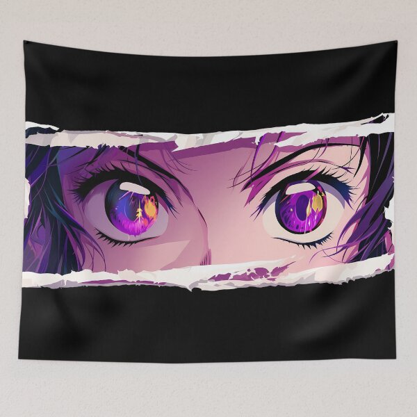 Item preview, Shinobu Kocho Demon Slayer Purple Eyes Calm Stare Torn Paper Peek designed and sold by PMartistStudio.