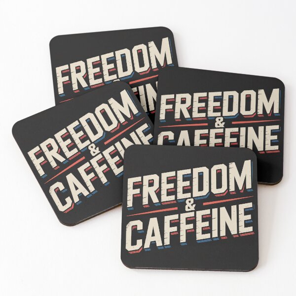 Item preview, Freedom & Caffeine — Bold Patriotic Block Letter Design designed and sold by OldGloryForge.