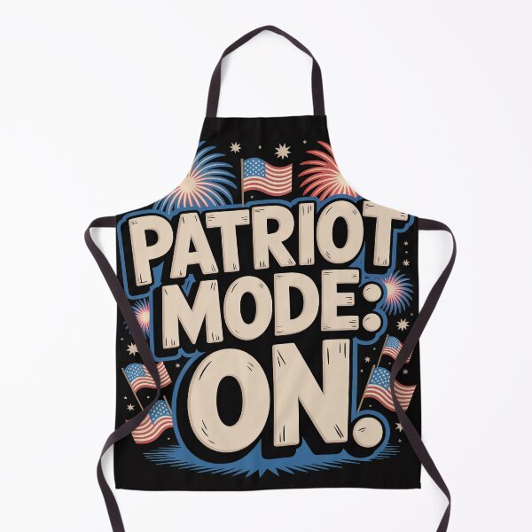 Item preview, Patriot Mode: ON — Bold Cartoon Grit Typography with Fireworks designed and sold by OldGloryForge.