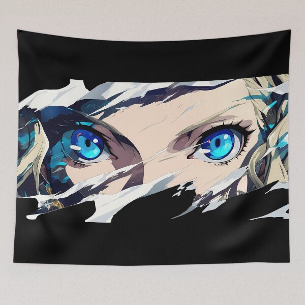 Item preview, Justine Caroline Persona 5 Shattered Peek Torn Paper Bright Blue Eyes designed and sold by PMartistStudio.