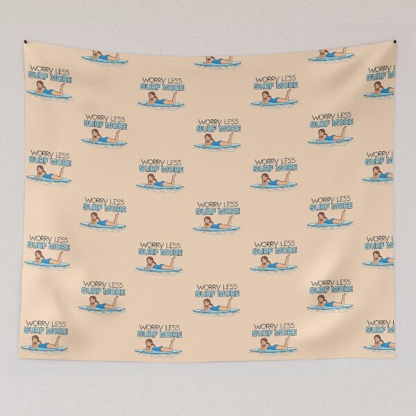Item preview, Worry Less, Surf More – Relaxed Surfer Girl on Her Board designed and sold by Sea Gem.