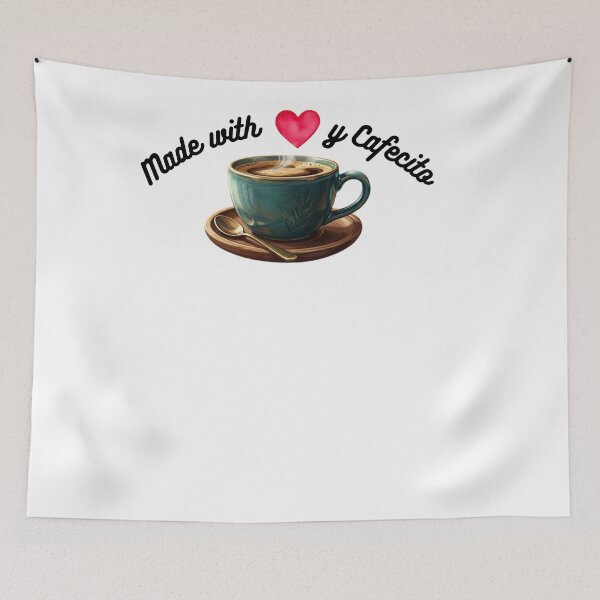 Item preview, "Made With Love y Cafecito Funny Latina Sticker Shirt Phone Case, Cuban Coffee Love Gift, Hispanic Mom Florida" designed and sold by De Aqui y de Alla Studio.