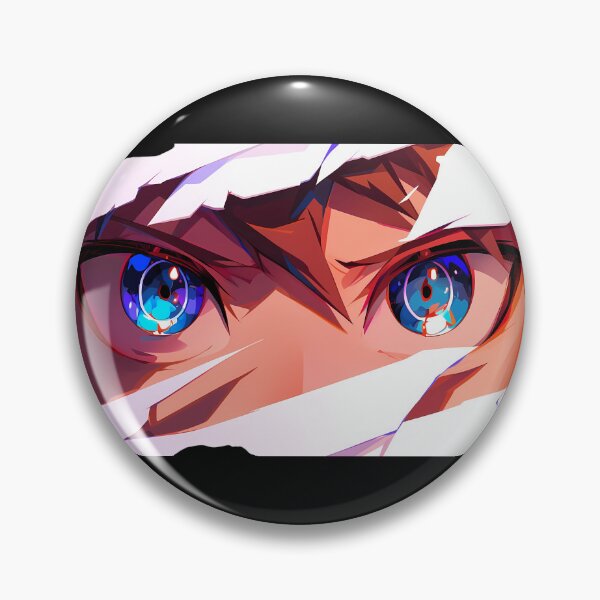 Item preview, Makoto Naegi Danganronpa Eyes Peeker Torn Paper Blue Closeup designed and sold by PMartistStudio.