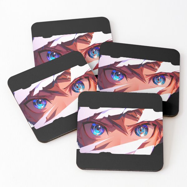 Item preview, Makoto Naegi Danganronpa Eyes Peeker Torn Paper Blue Closeup designed and sold by PMartistStudio.