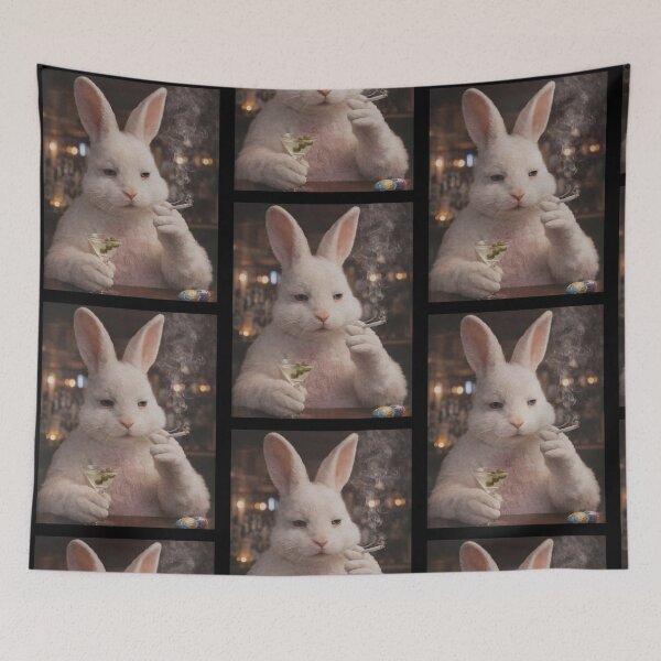 Item preview, Funny Easter Bunny Smoking Carrot Cigarette Rabbit designed and sold by RDGNR.