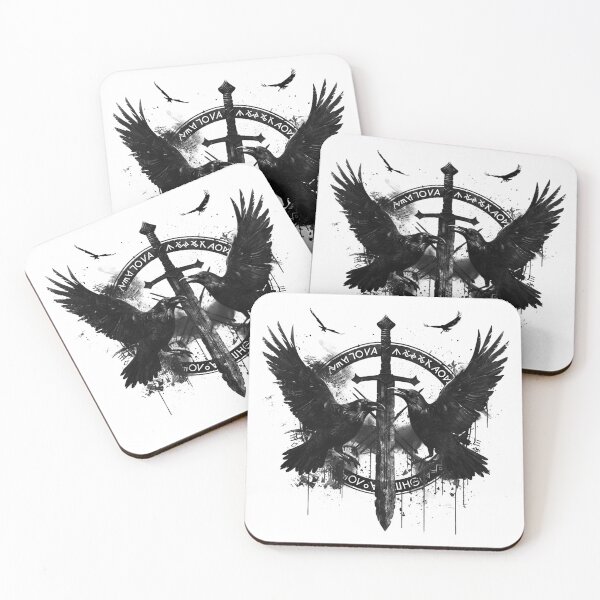 Item preview, Dark Raven Sword Gothic Black and White Occult Illustration designed and sold by inkoutninja.
