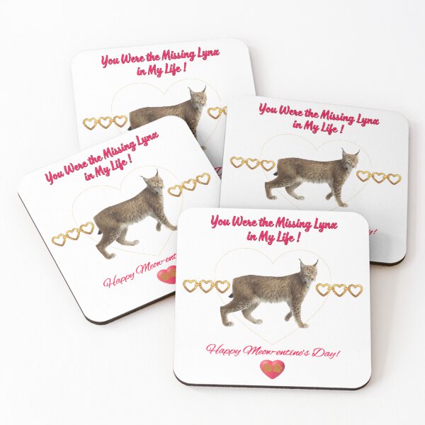 Item preview, Funny Eurasian Lynx Happy Meow-entine's Day designed and sold by MYCatStuff.