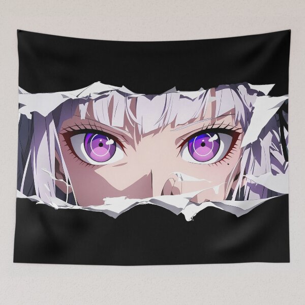Item preview, Kyoko Kirigiri Danganronpa Eyes Peeker Torn Paper Blue Mystery designed and sold by PMartistStudio.