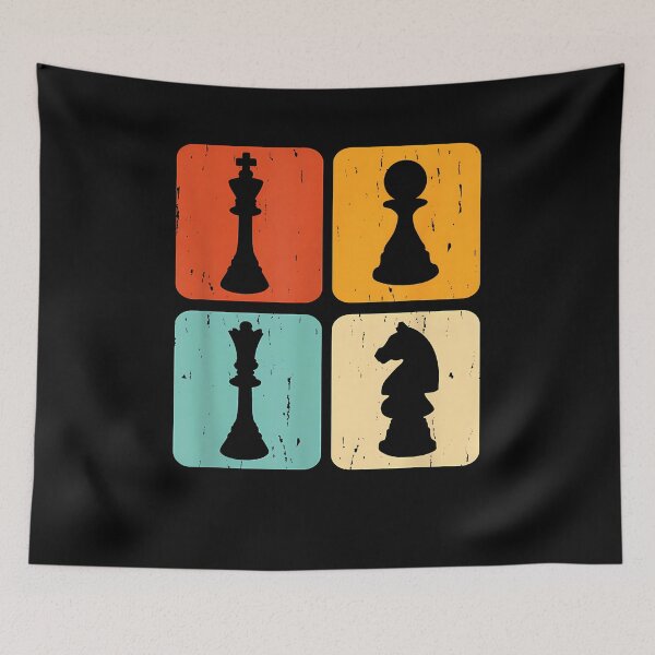 Item preview, Chess Pieces Motives Colored Retro designed and sold by Goleon12.