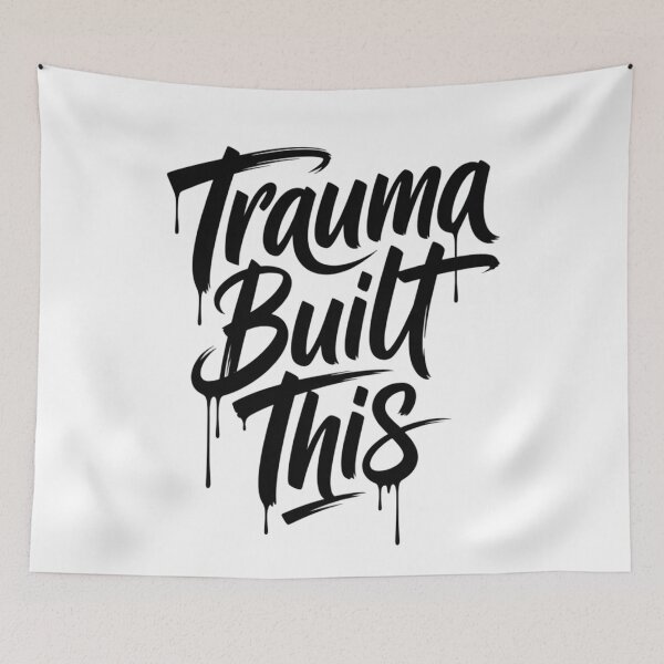 Item preview, Trauma Built This – Bold Dripping Brush Script Resilience Graphic Tee designed and sold by NewUSShop.