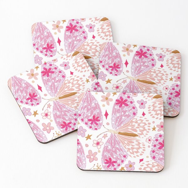 Item preview, Butterflies in pink, lilac, coffee , cream colours designed and sold by Bluearthstar.