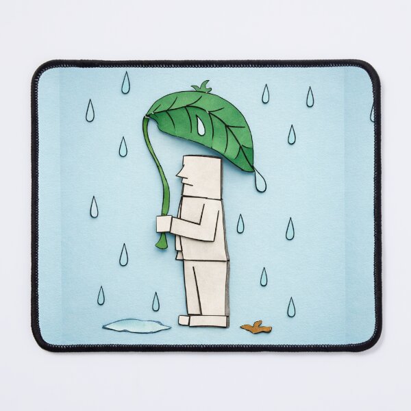 Item preview, Leaf umbrella・1 - Paper craft collage style designed and sold by D-Line-Aki.