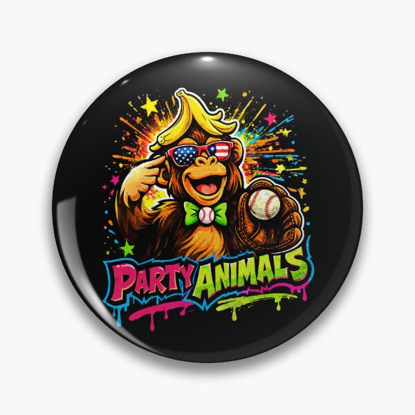 Item preview, Party Animals Baseball Funny Monkey Team Spirit Graphic Design designed and sold by Ortigzitoun.