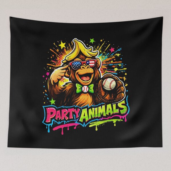 Item preview, Party Animals Baseball Funny Monkey Team Spirit Graphic Design designed and sold by Ortigzitoun.