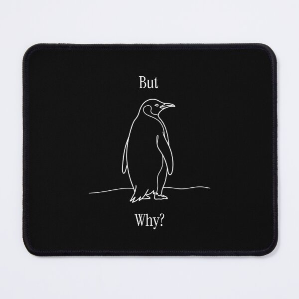 Item preview, Nihilist Penguin "But Why" Minimalist White Line Art designed and sold by MZS Studio.