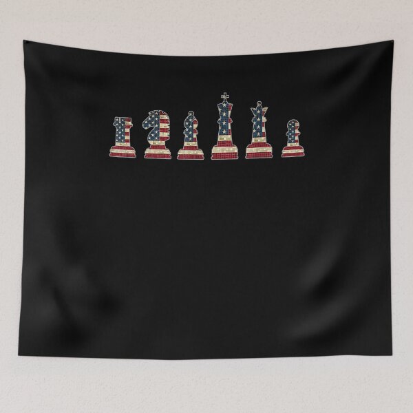 Item preview, 4th of July Chess Pieces With USA American Flag designed and sold by Goleon12.