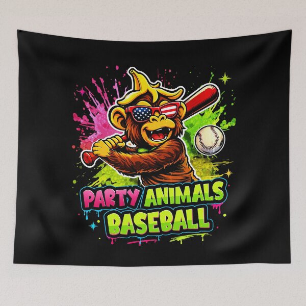 Item preview, Party Animals Baseball Funny Monkey Team Spirit Graphic Design designed and sold by Ortigzitoun.