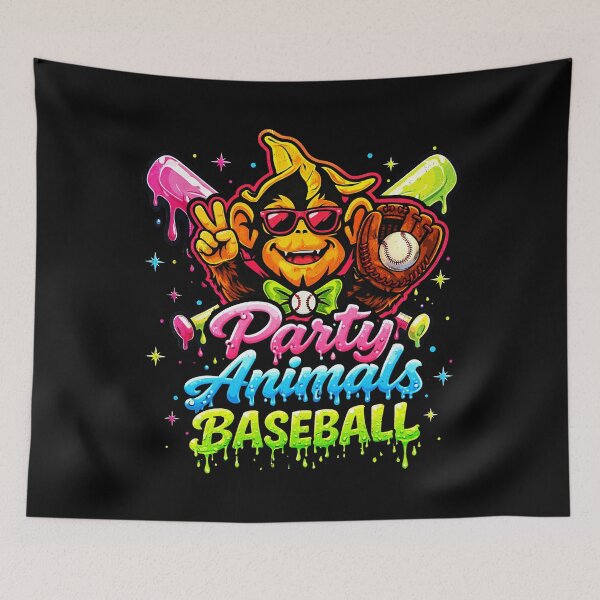Item preview, Party Animals Baseball Funny Monkey Team Spirit Graphic Design designed and sold by Ortigzitoun.